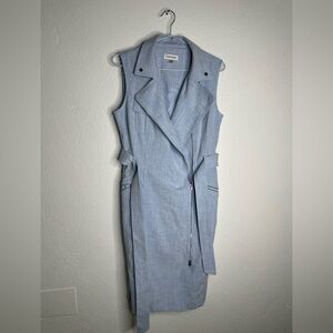 Calvin Klein Sky Blue Sleeveless Midi Dress